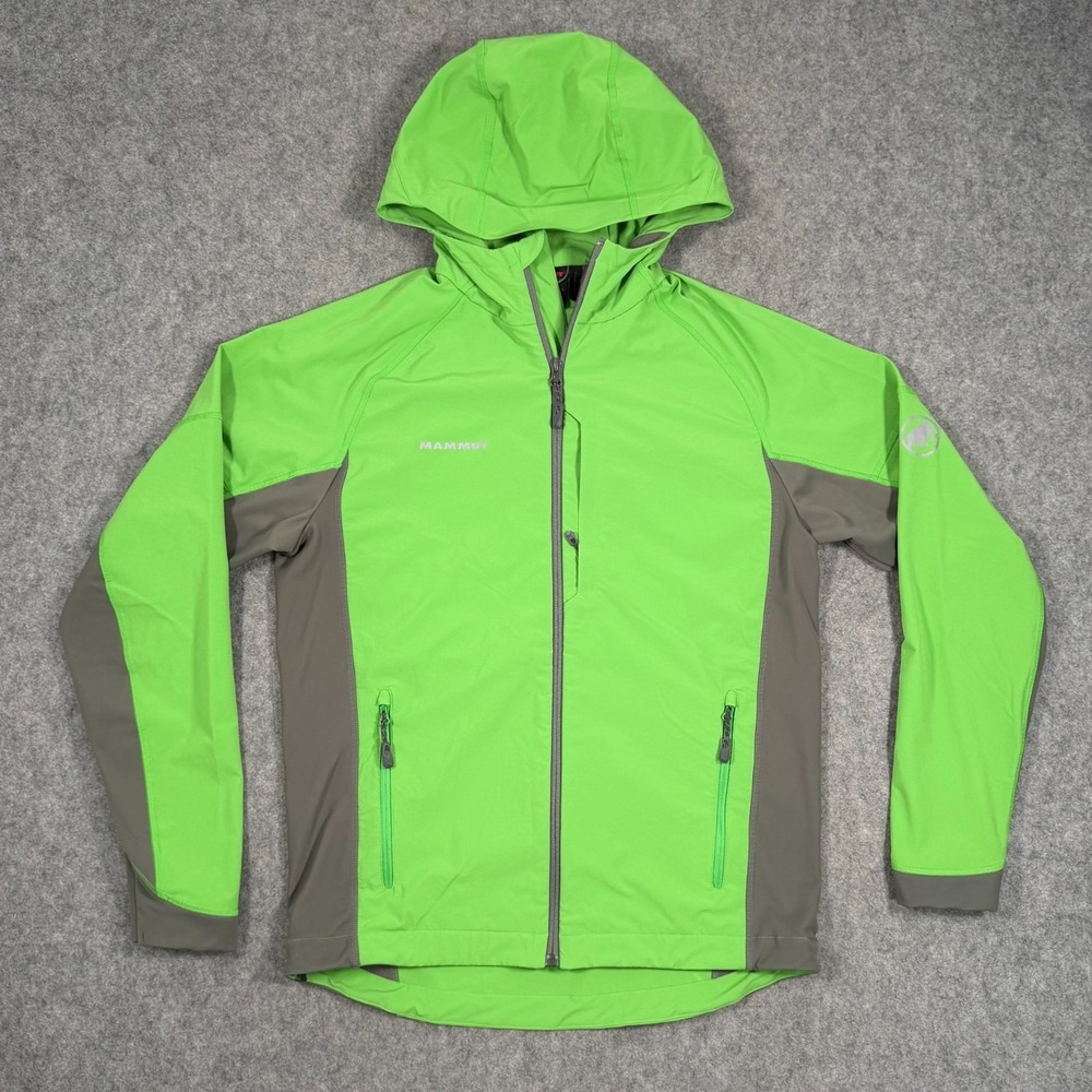 Mammut Neon Green Lightspeed Full Zip-Up Windbreaker Jacket Men's Size Medium